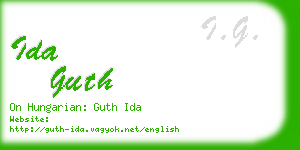 ida guth business card